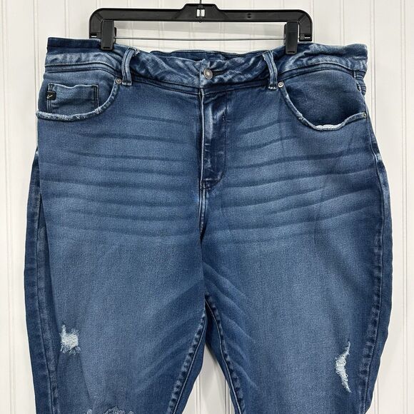 Kancan Jeans Womens 22 Skinny Blue Stretch Denim Distressed Grunge - Picture 3 of 13